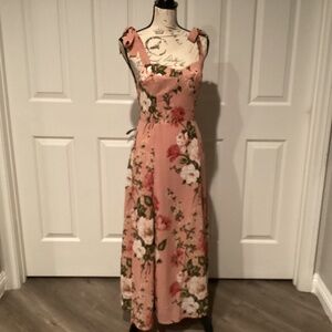 Jin Ping Women Floral Design Dress, Size Medium, Color Pink Multi Color, NWT
